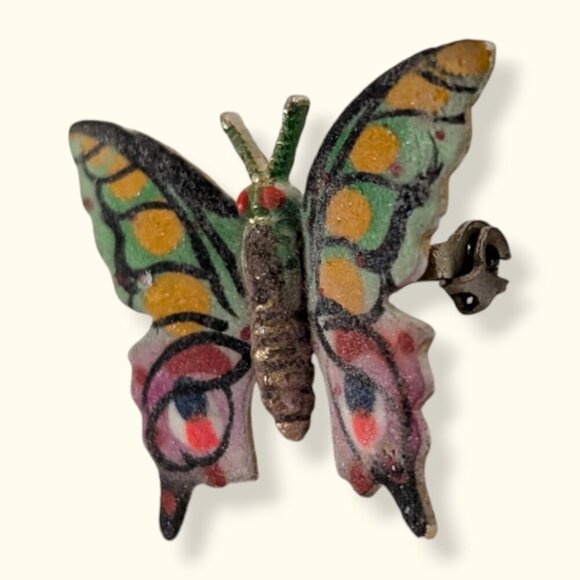 (2/$20) Vintage Sugared Butterfly Brooch - Picture 3 of 6